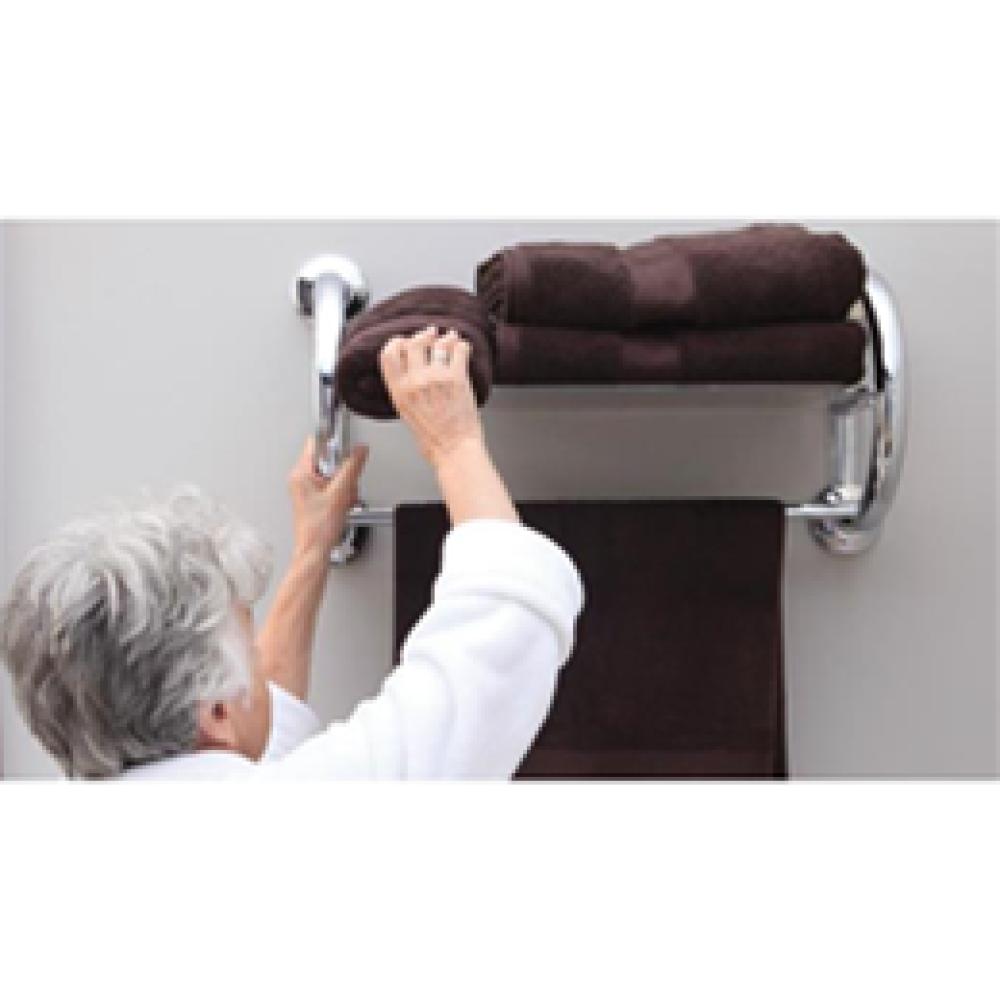 Image for product - 2-in-1 Grab Bar and Towel Shelf, Chrome Image for product - 2-in-1 Grab Bar and Towel Shelf, Chrome